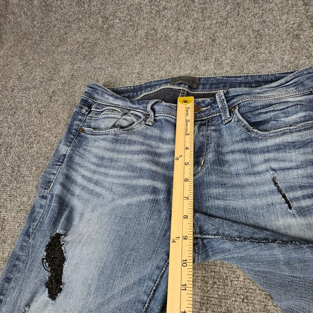Buckle Black Fit No. 53 Skinny Jeans Mens Distressed Blue Denim Low Rise